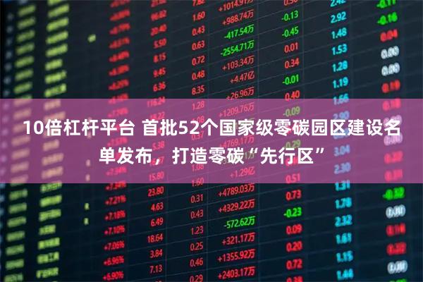 10倍杠杆平台 首批52个国家级零碳园区建设名单发布，打造零碳“先行区”