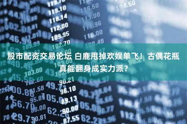 股市配资交易论坛 白鹿甩掉欢娱单飞！古偶花瓶真能翻身成实力派？